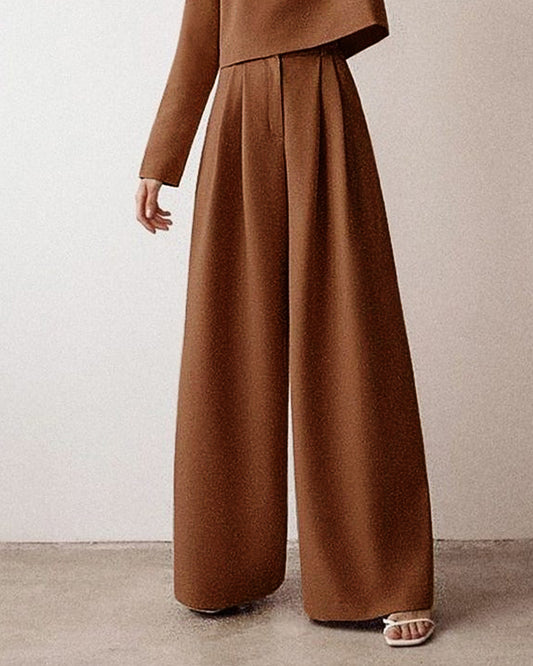 PLEATED SOLID PANTS