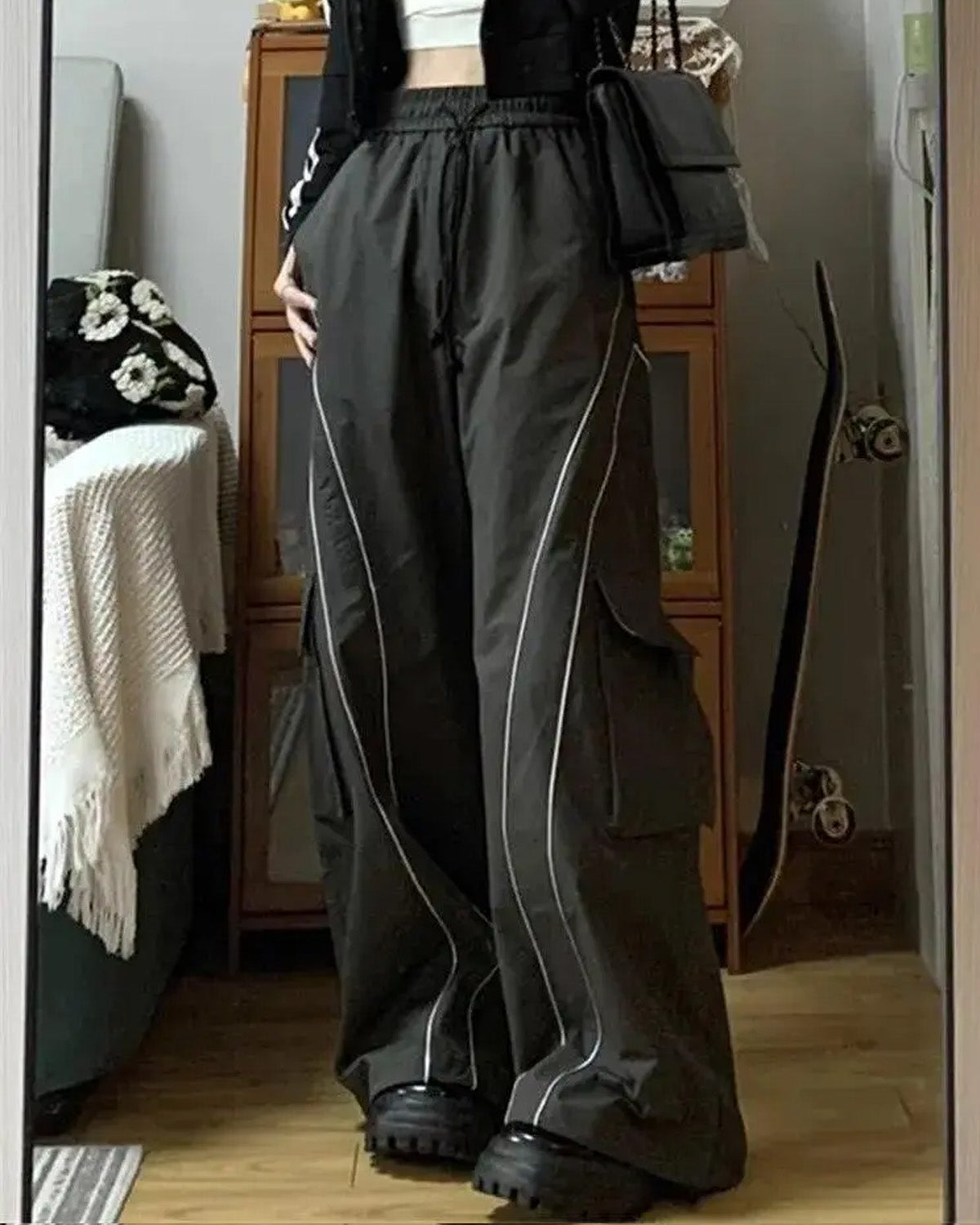 STRIPED PARACHUTE PANTS
