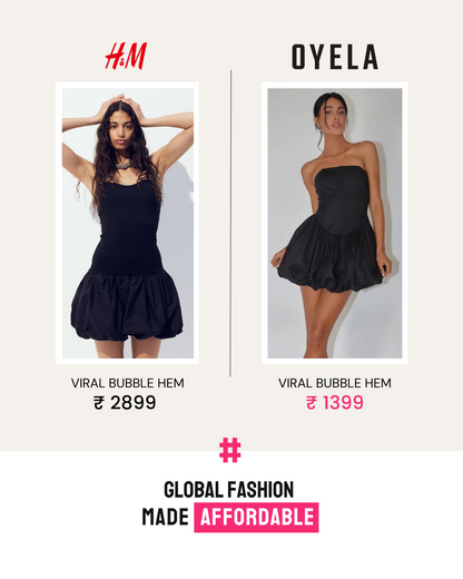 BUBBLE HEM BALLOON DRESS