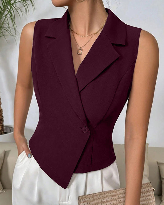 MAROON NOTCH COLLAR WAIST COAT