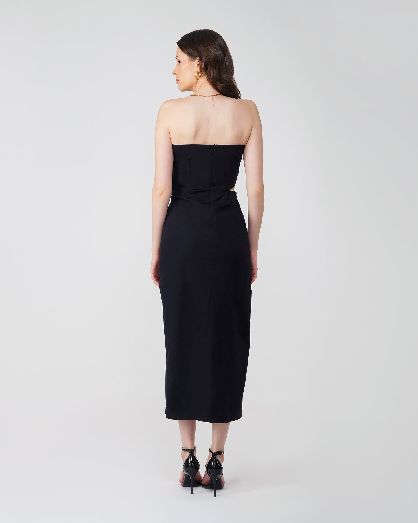STRAPLESS MIDI DRESS - 100% COTTON