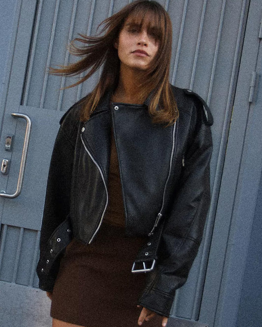 DOUBLE BREASTED BIKER JACKET