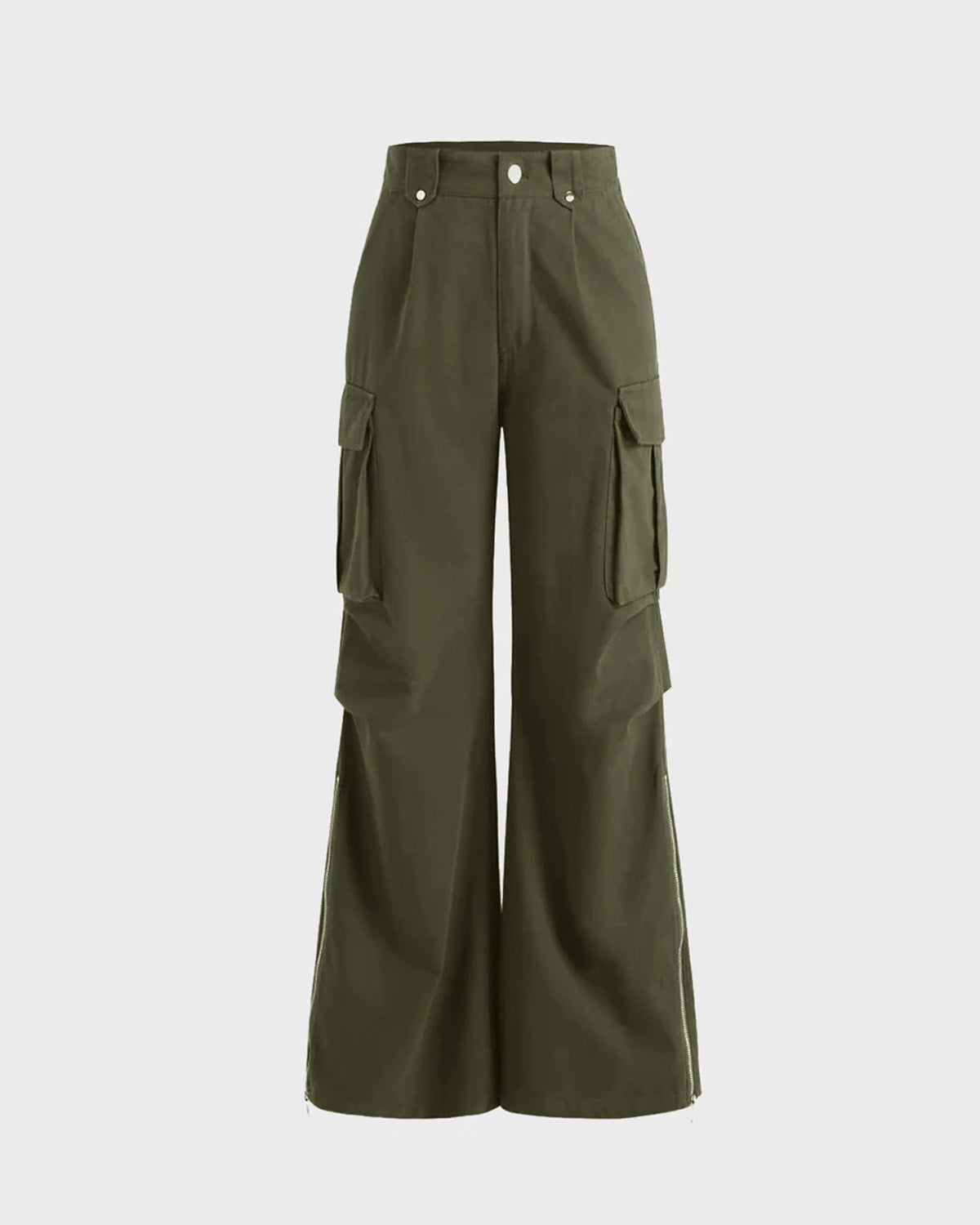 ZIPPED HEM CARGO IN OLIVE