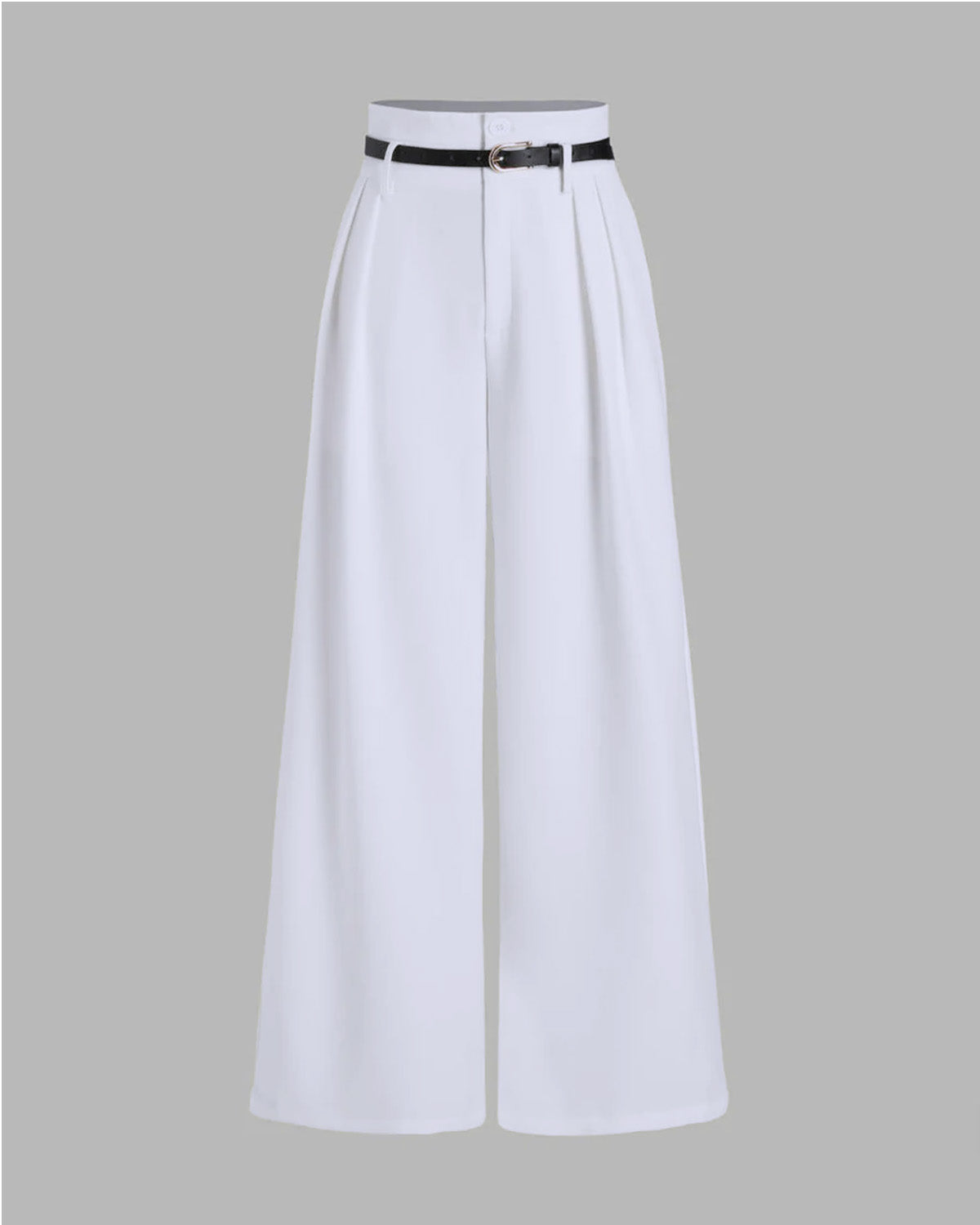 BELTED PLEATED PANTS