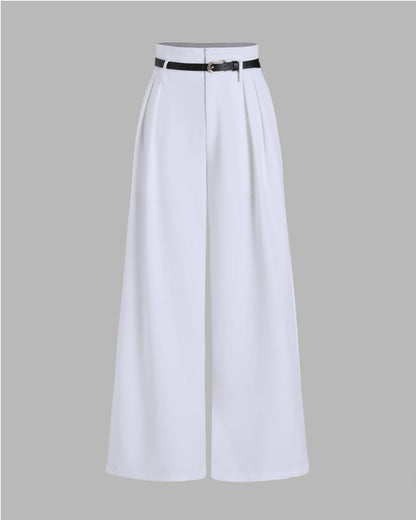 BELTED PLEATED PANTS