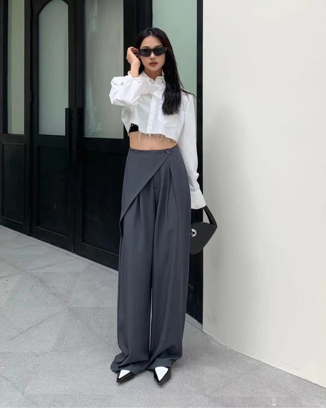 WIDE LEG TROUSERS WITH WRAP AROUND
