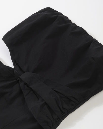 STRAPLESS MIDI DRESS - 100% COTTON