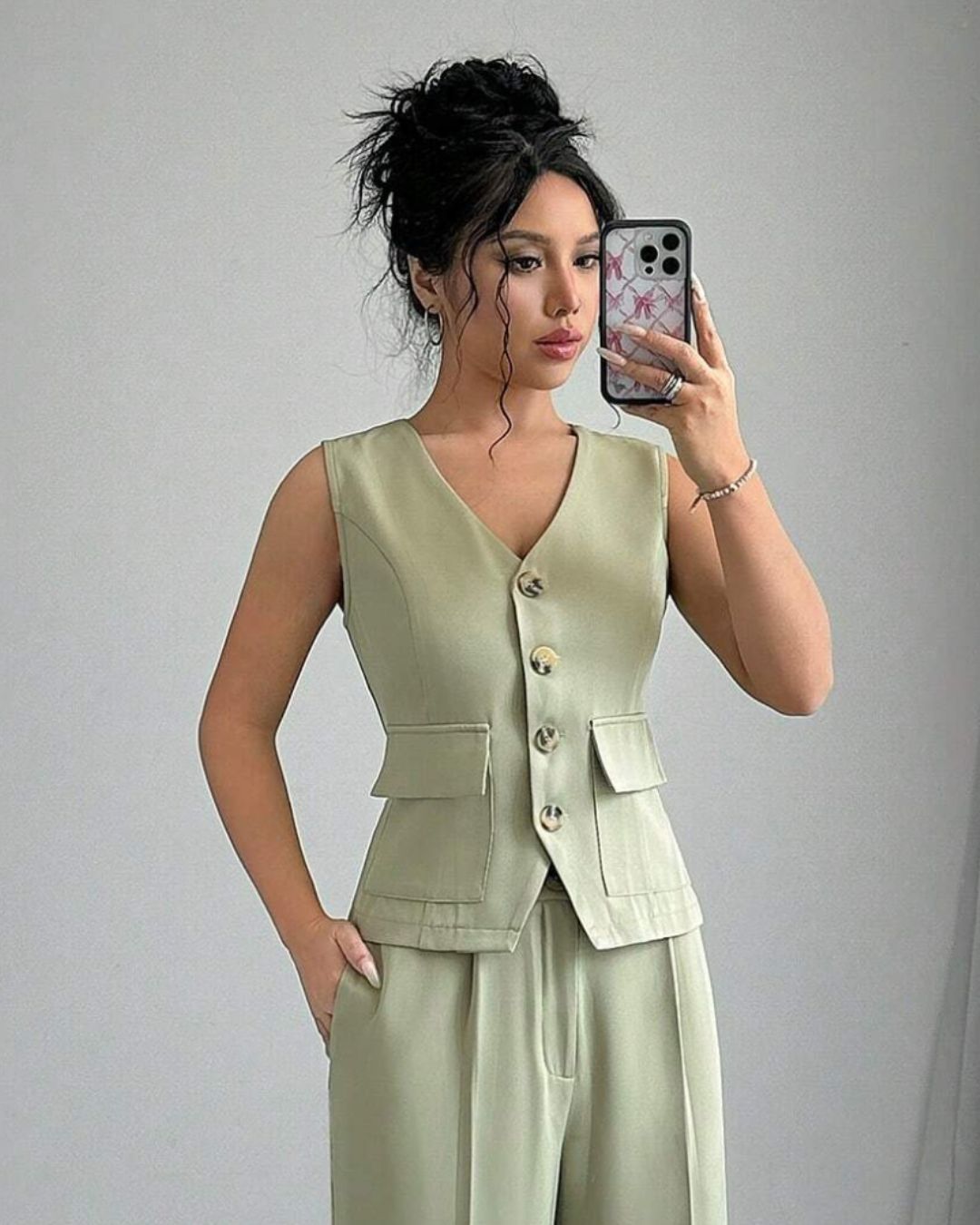 FLAP-POCKET WAIST COAT
