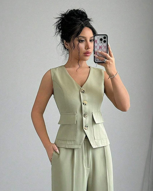 FLAP-POCKET WAIST COAT