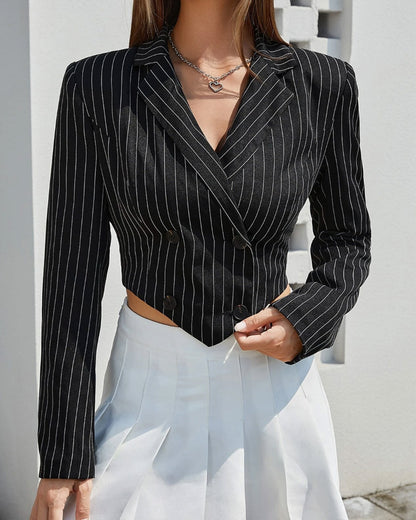 PINSTRIPES CROPPED BLAZER