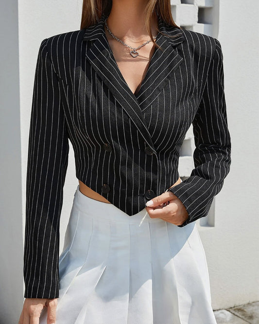 PINSTRIPES CROPPED BLAZER