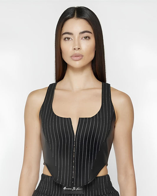 PINSTRIPES CORSET TOP