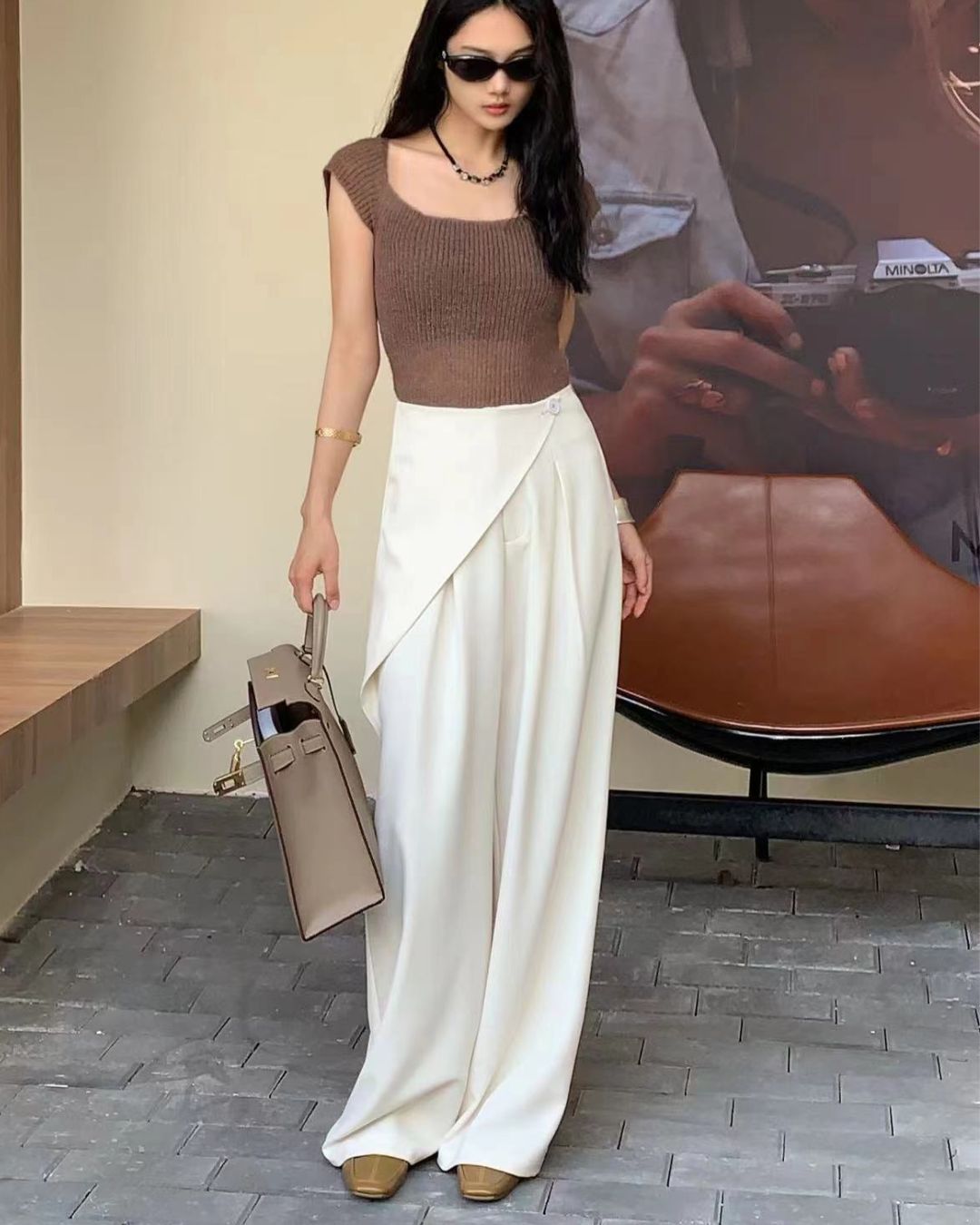 WIDE LEG TROUSERS WITH WRAP AROUND