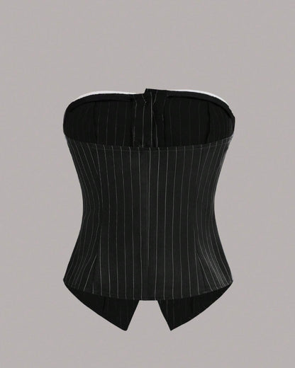 PINSTRIPES BANDEAU TOP