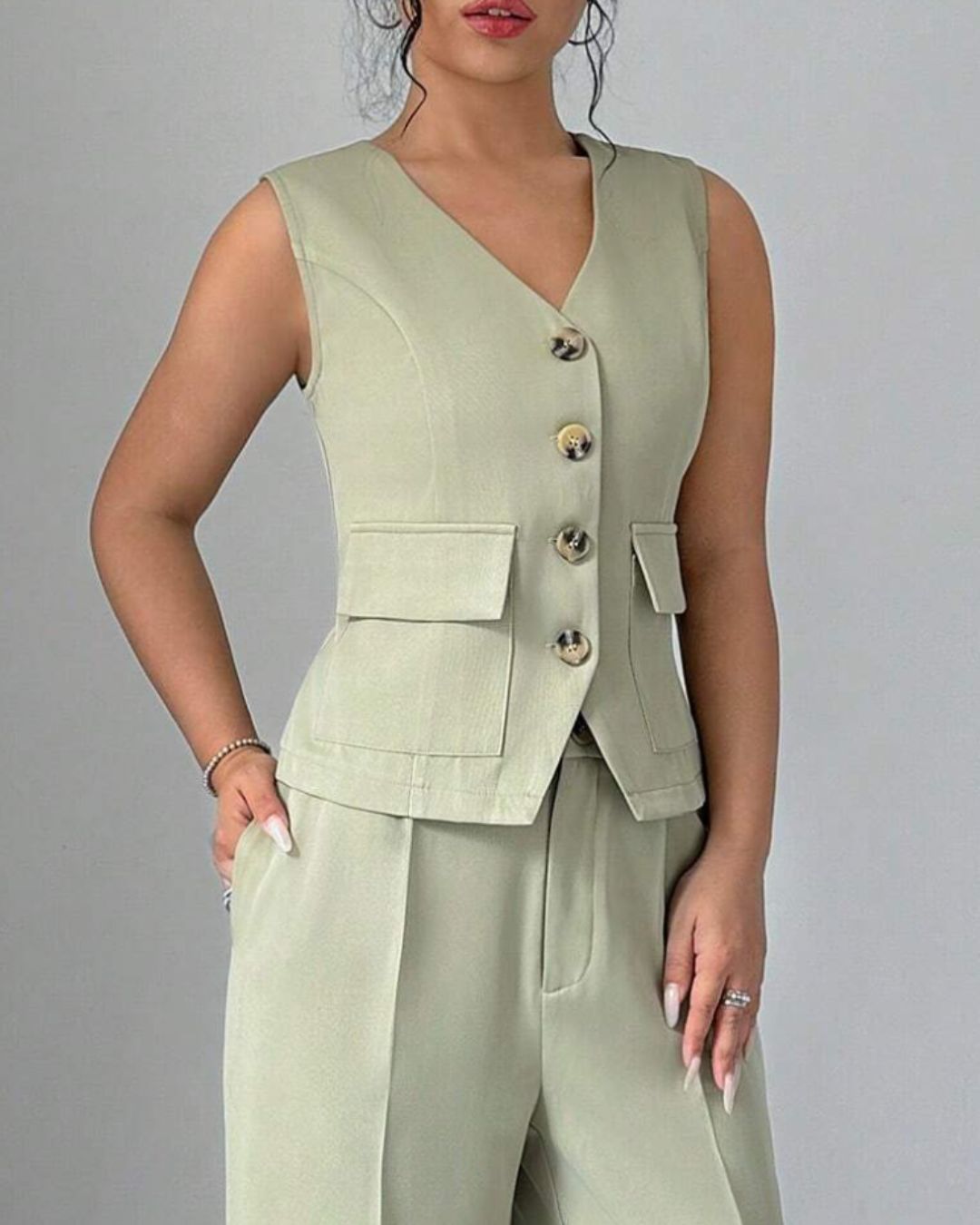 FLAP-POCKET WAIST COAT