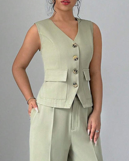 FLAP-POCKET WAIST COAT