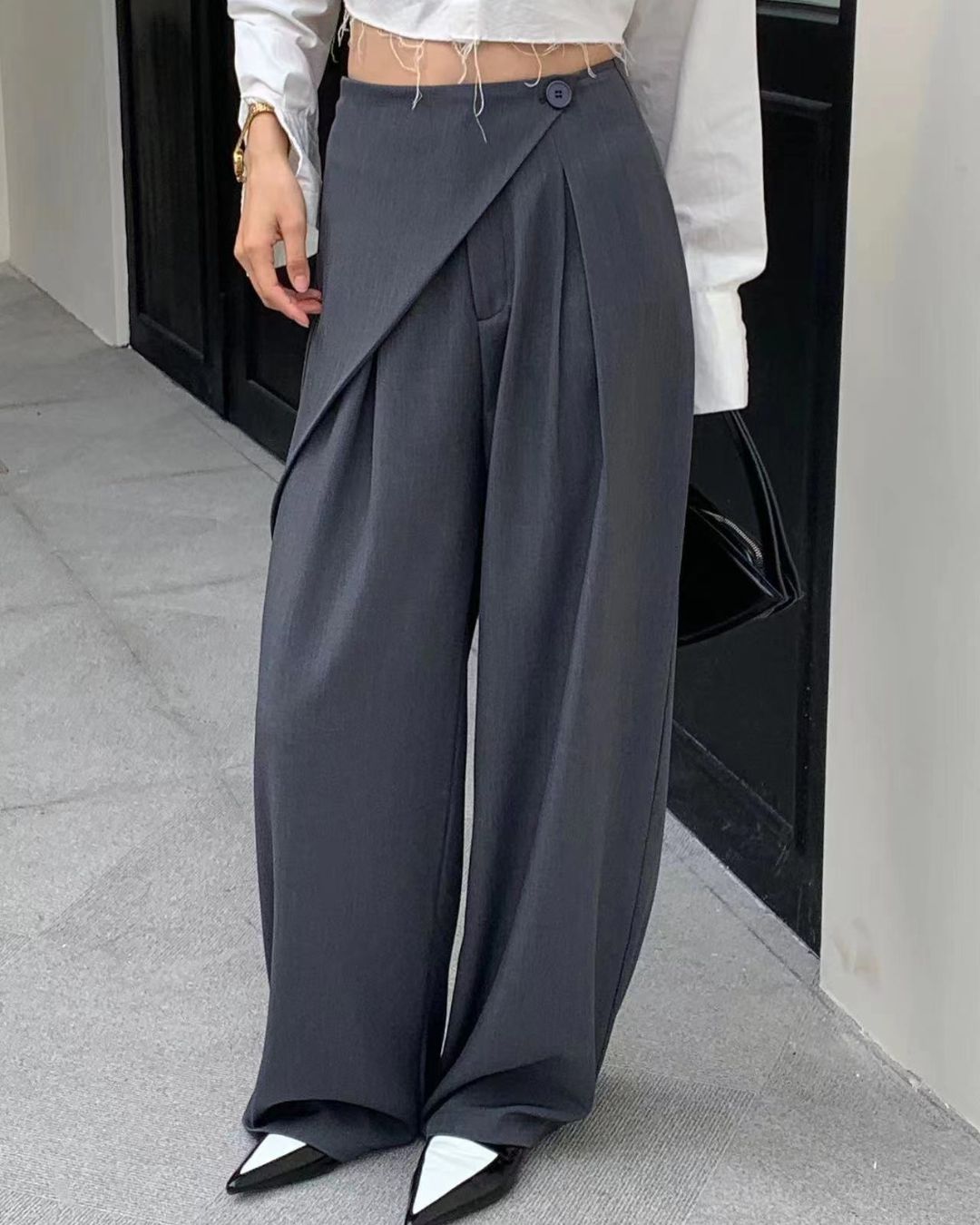 WIDE LEG TROUSERS WITH WRAP AROUND