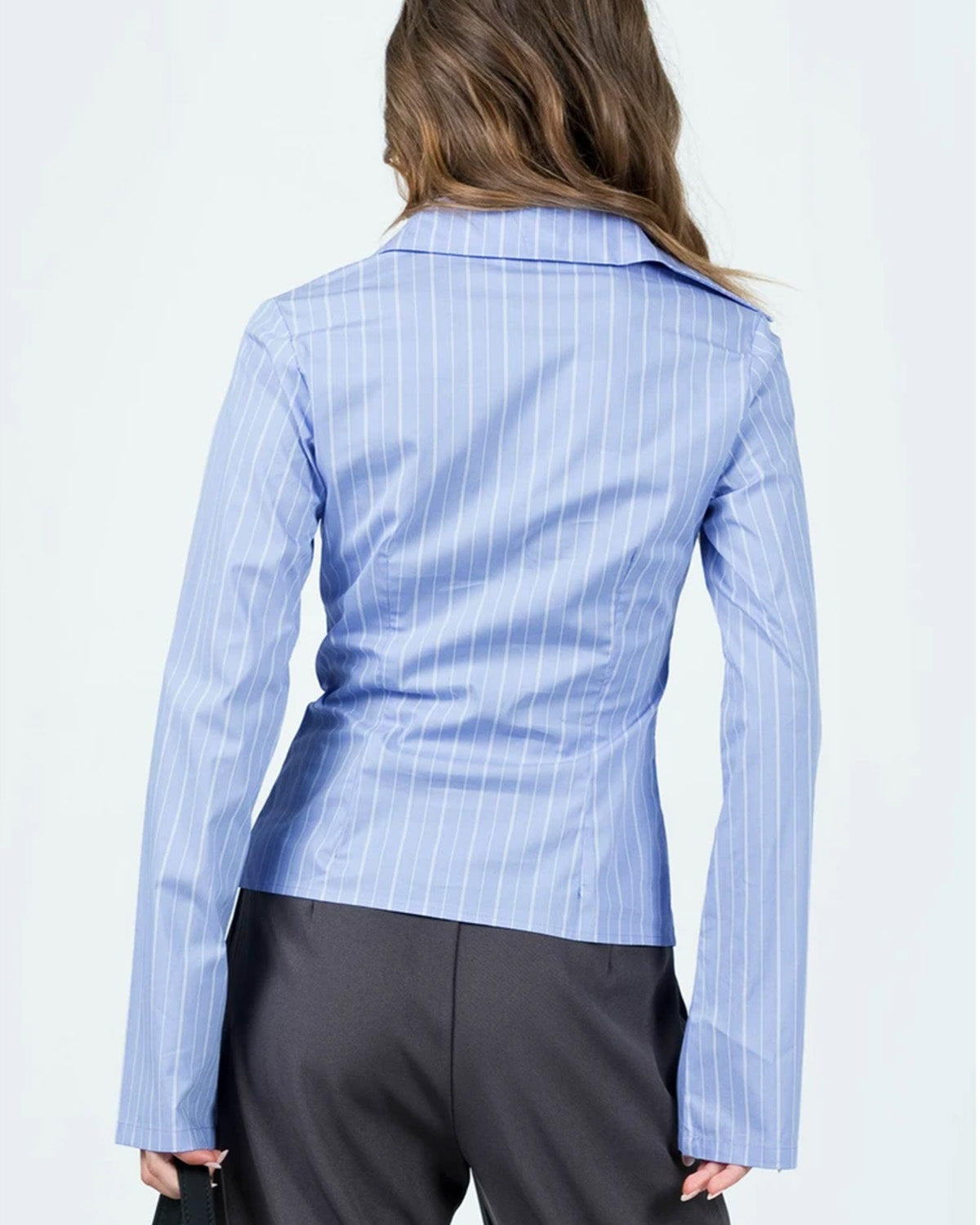 PINSTRIPES FLARED SLEEVES SHIRT