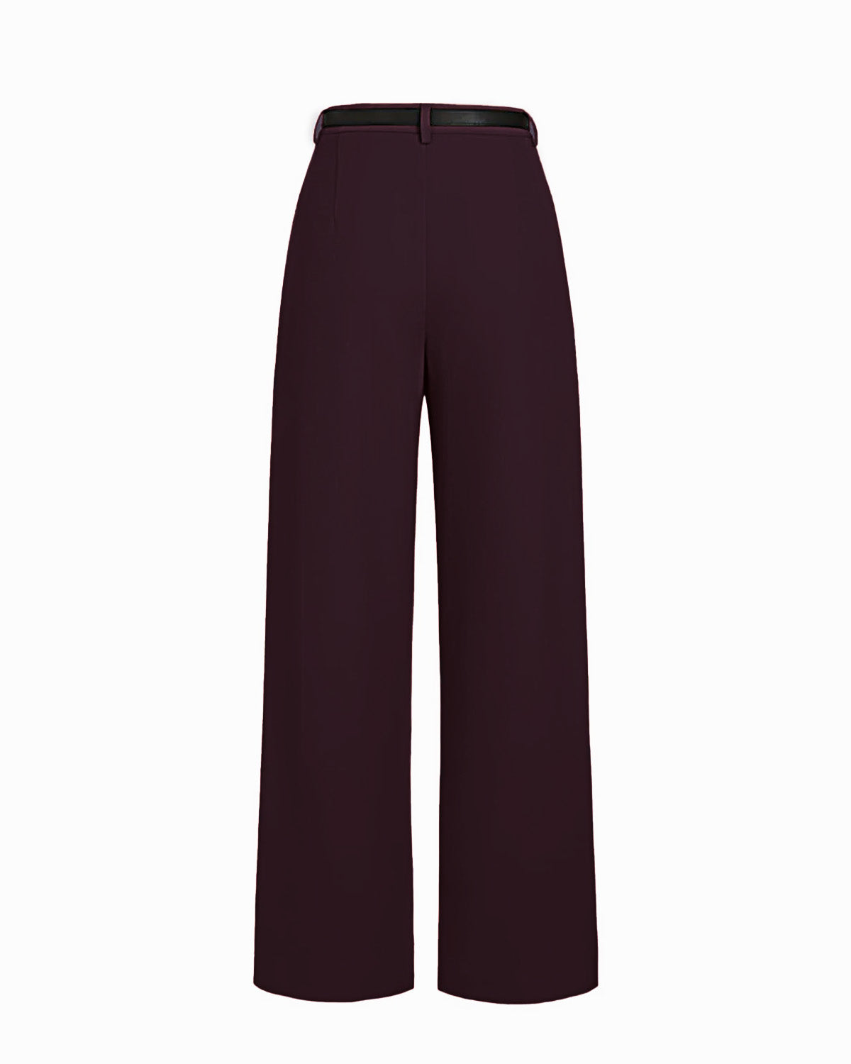 WIDE BELT LOOP WINE PLEATED PANTS