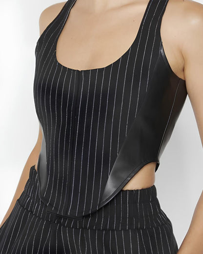 PINSTRIPES CORSET TOP
