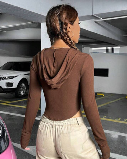 ZIP-UP CROPPED HOODIE
