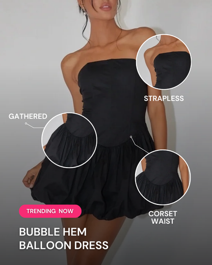 BUBBLE HEM BALLOON DRESS
