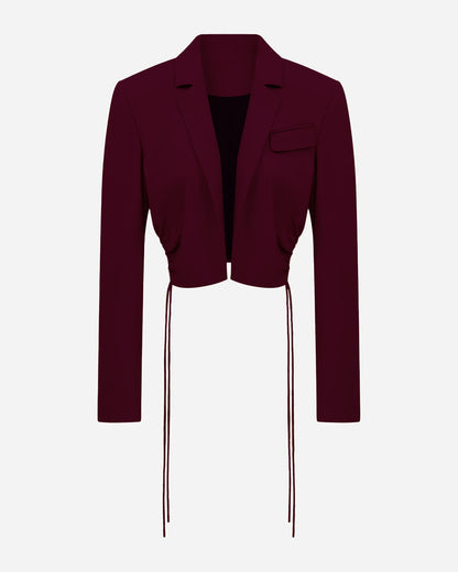 SIDE RUCHING CROPPED BLAZER