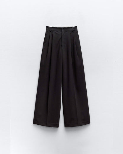 PLEATED WIDE LEG PANTS