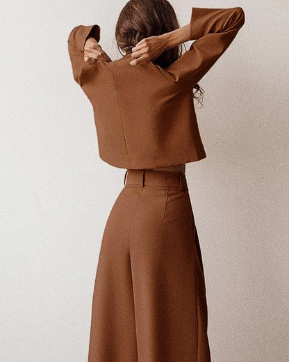 PLEATED SOLID PANTS