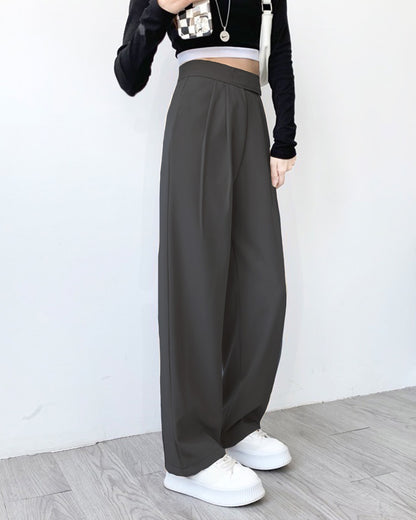 OVERLAP WAISTBAND PLEATED PANTS