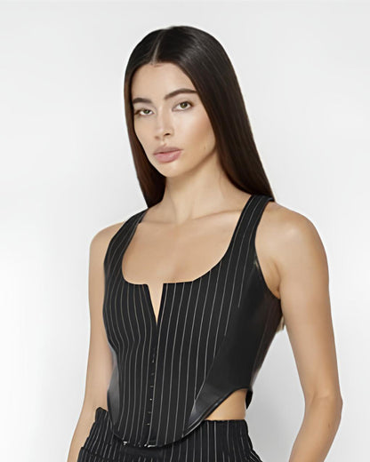 PINSTRIPES CORSET TOP
