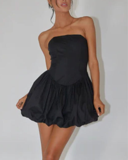 BUBBLE HEM BALLOON DRESS