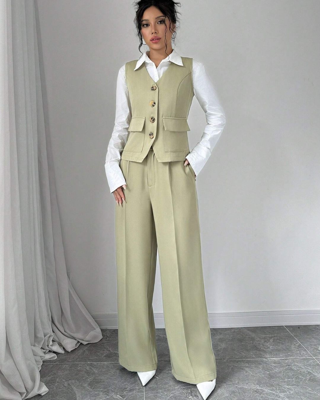FLAP-POCKET WAIST COAT