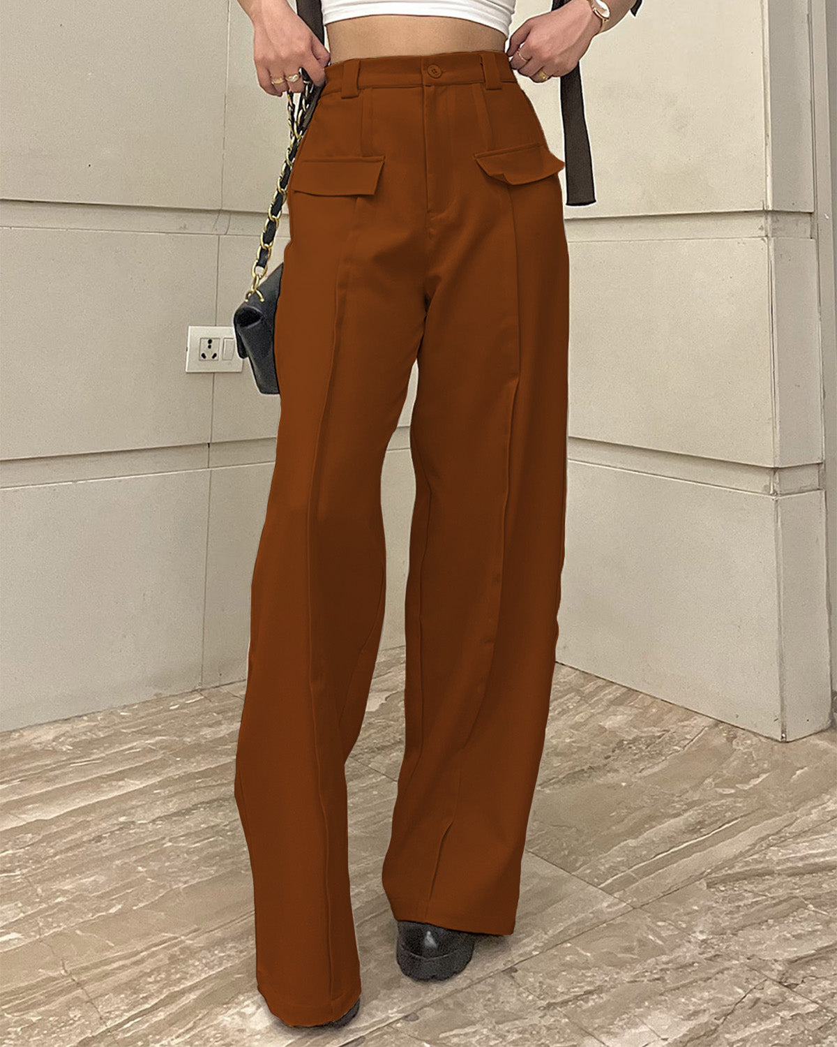 Faux Flap Pocket Pants