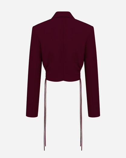 SIDE RUCHING CROPPED BLAZER