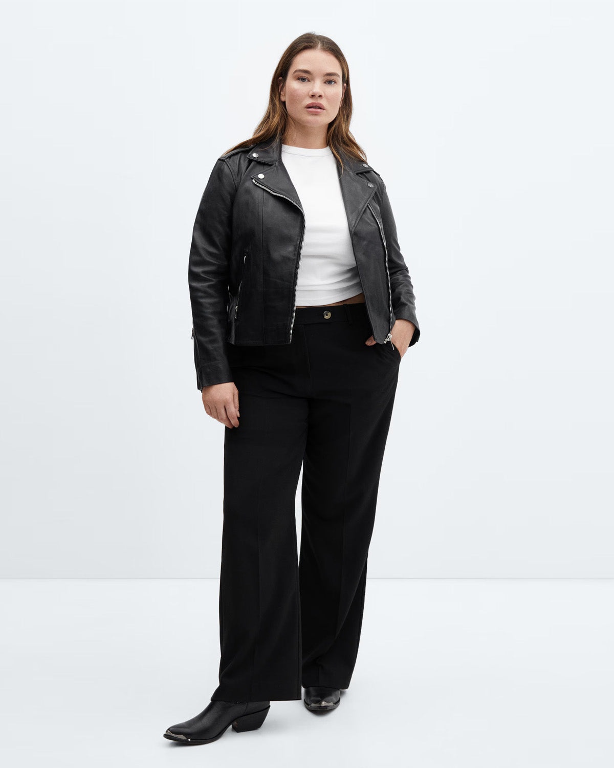 TEXTURED ZIP-UP BIKER JACKET
