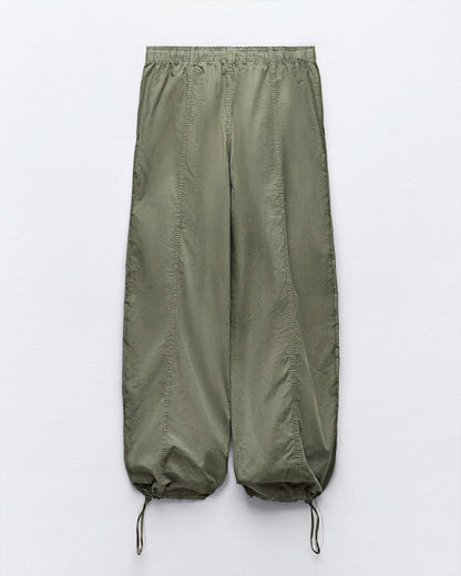 DRAWSTRING DETAIL PARACHUTE PANTS