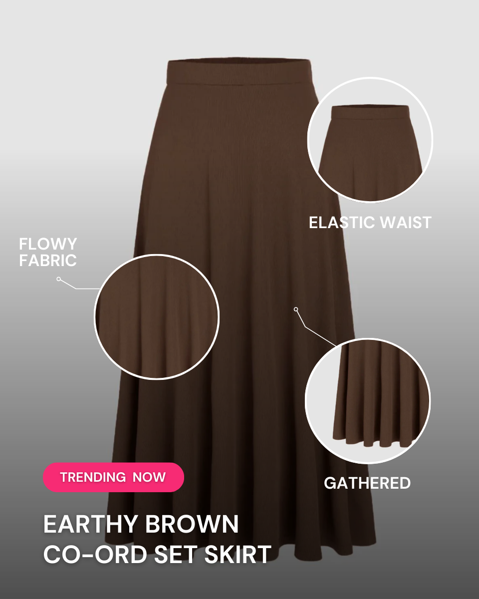 EARTHY BROWN CO-ORD SET SKIRT