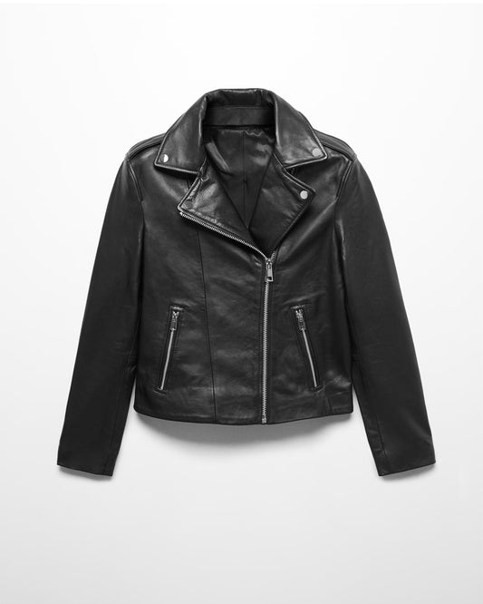 TEXTURED ZIP-UP BIKER JACKET