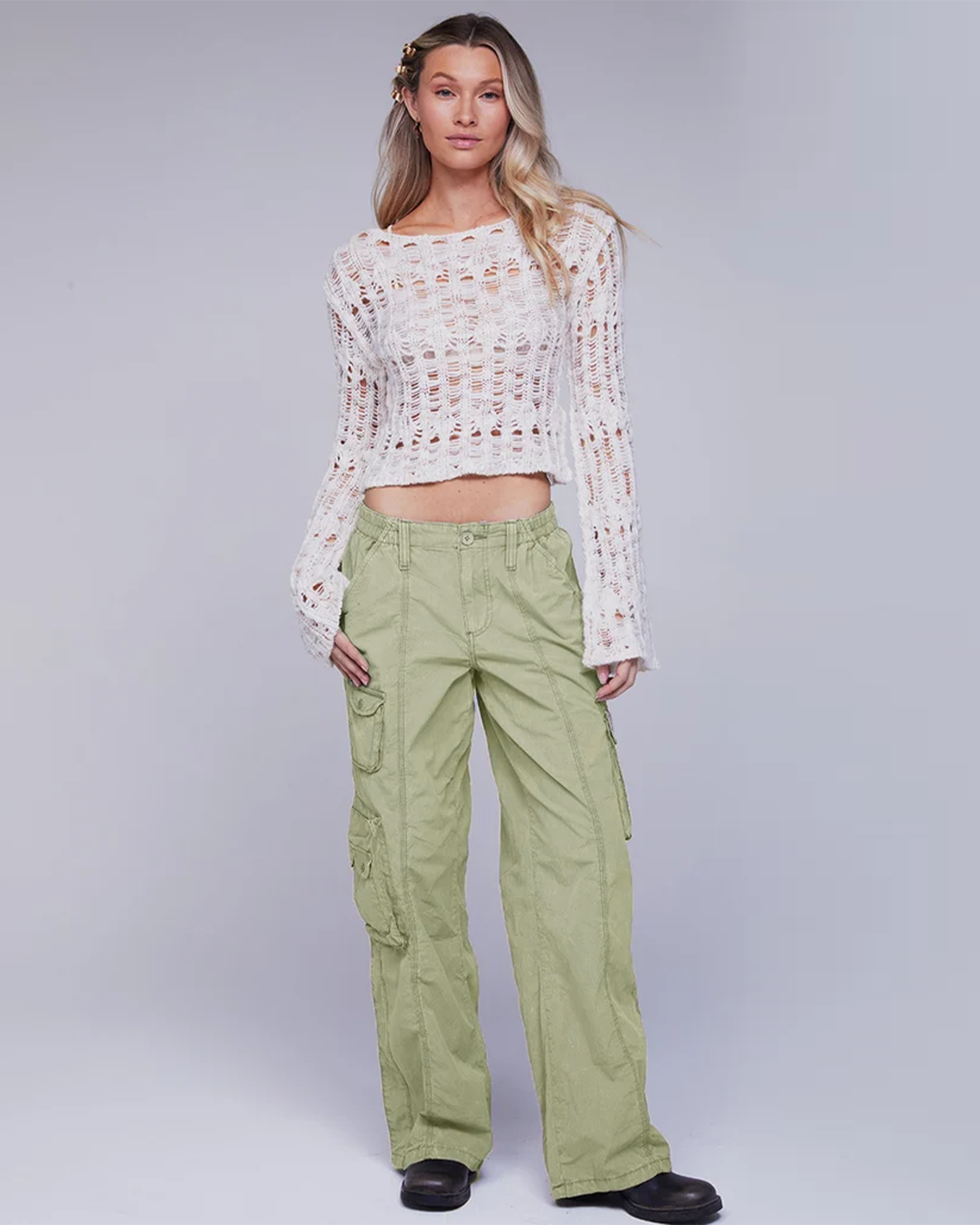 SAGE GREEN UTILITY CARGO PANTS