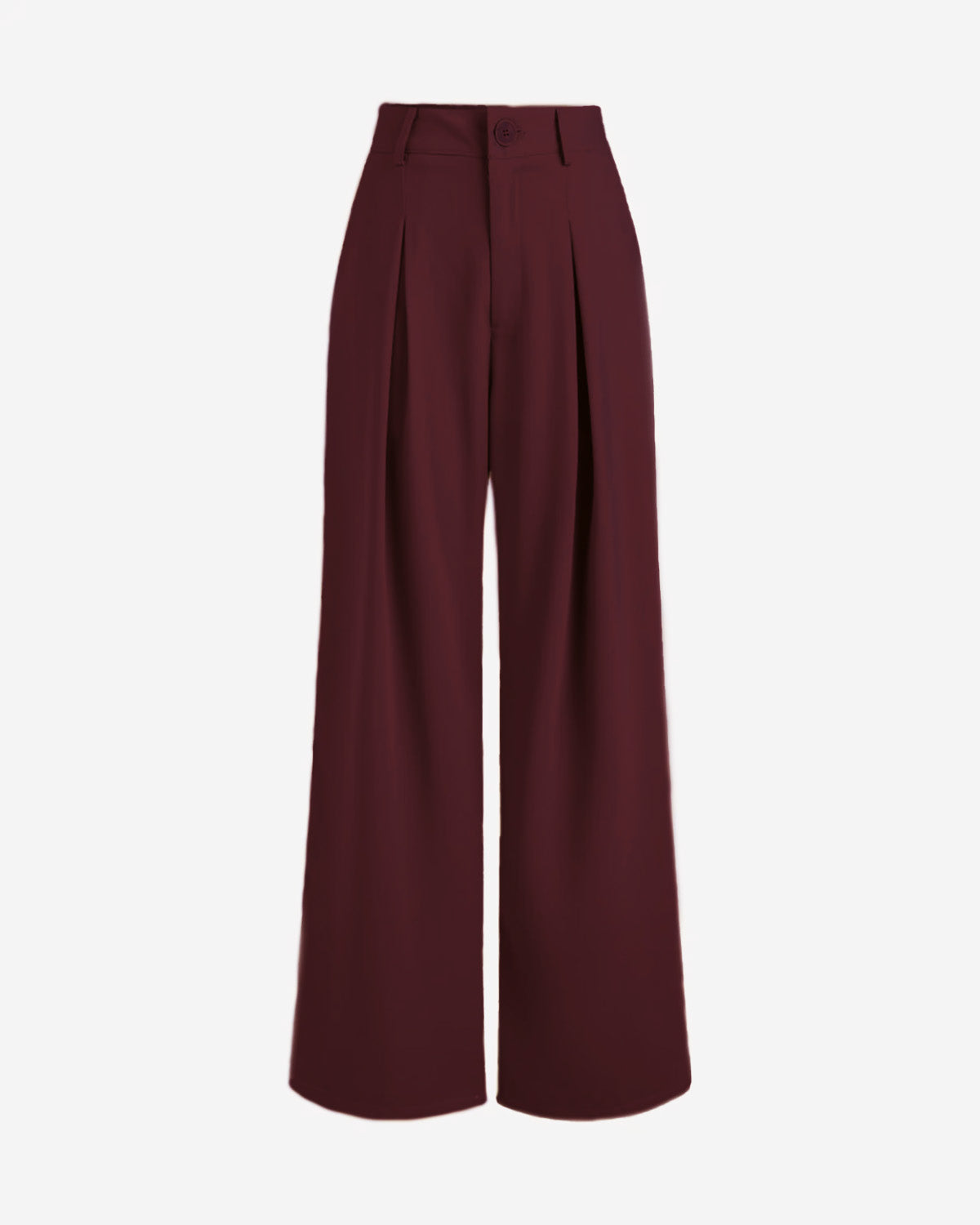 INVERTED PLEAT MAROON STRAIGHT PANTS