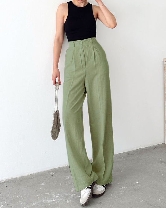 INVERTED PLEAT SOLID PANTS
