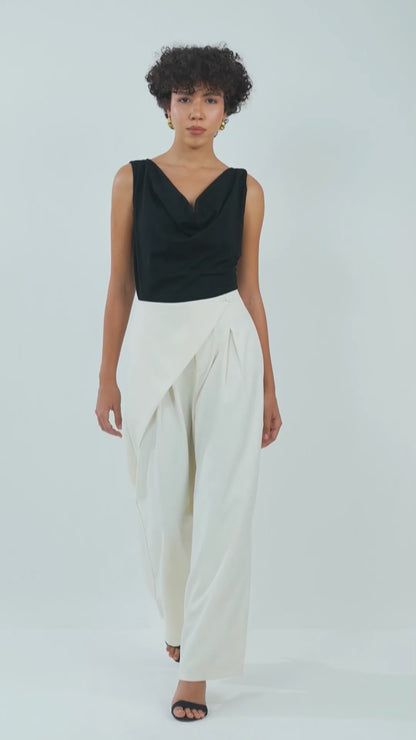 WIDE LEG TROUSERS WITH WRAP AROUND
